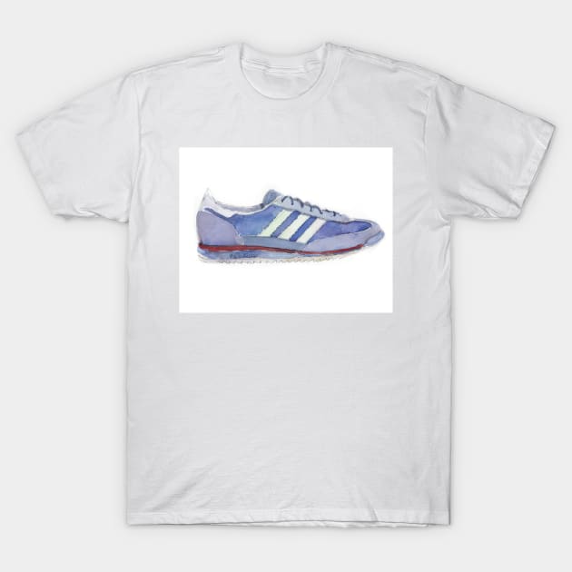 vintage sneaker, seventies running show original watercolor T-Shirt by dfrdesign